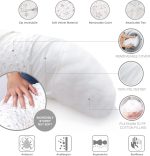 PinkFroggie 46" Long Pregnancy Pillow for Side Sleeping,Full Body Maternity Pillow with Removable Cover,Baby Comfort with Back Support,Versatile Surgery Recovery Support Cushion - Image 6